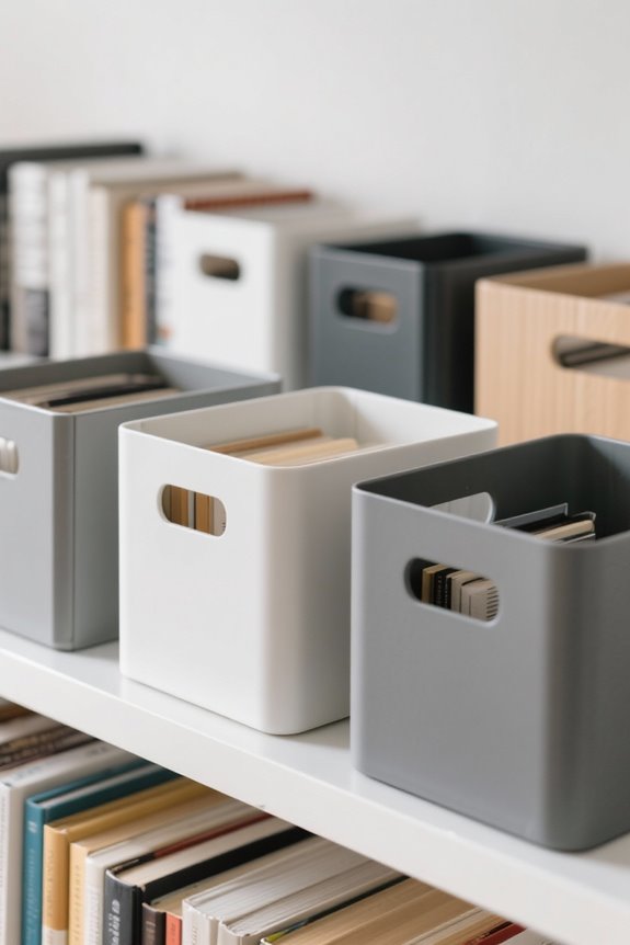book storage bin selection