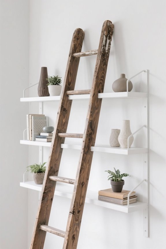 designing functional ladder shelves
