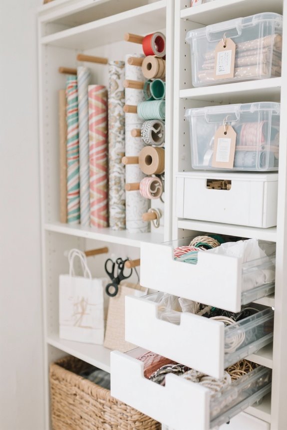 efficient wrapping paper storage