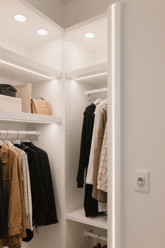 lighting layering for closets