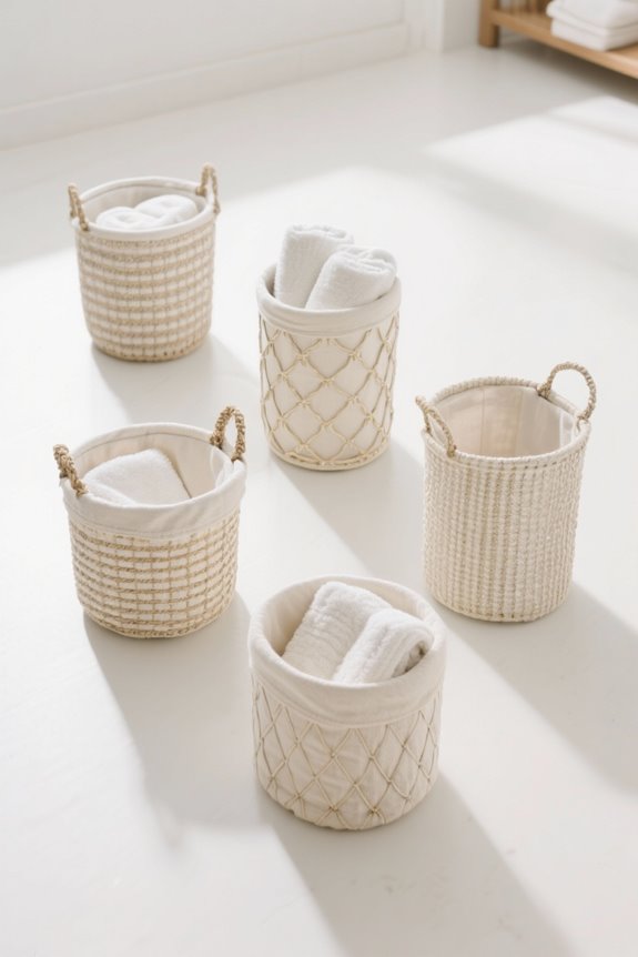 stylish bathroom towel organization